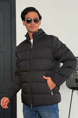 Чёрная мужская куртка Oblique Technical Jacquard