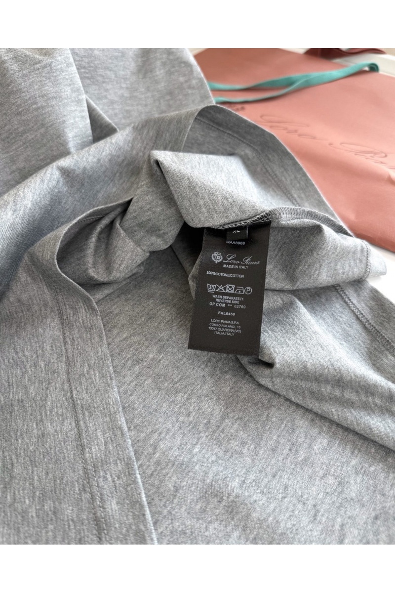 Loro Piana Мужская серая футболка premium