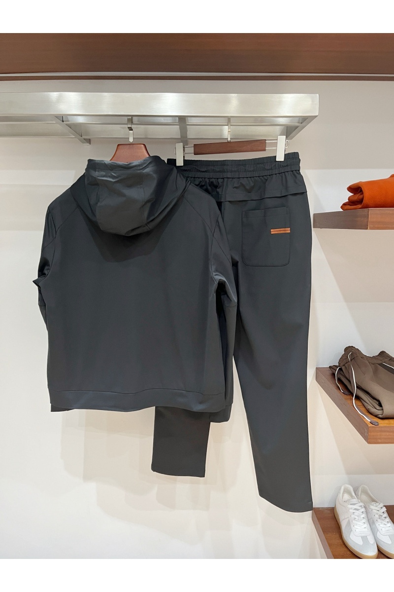 Zegna Мужской чёрный костюм premium