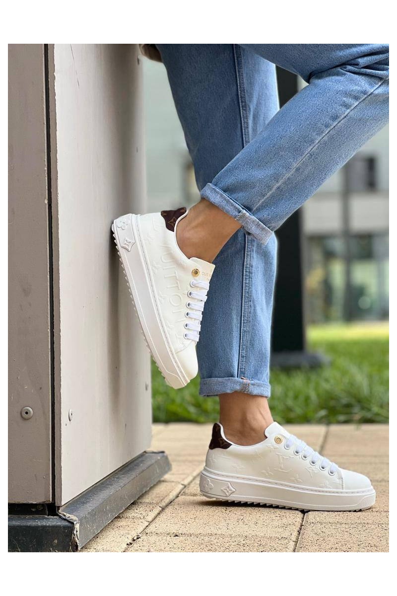 Lоuis Vuittоn Женские кожаные кроссовки Time Out - White