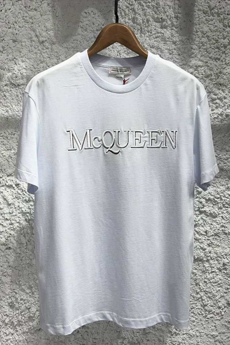 Alexander McQueen Белая оверсайз футболка embroidered logo