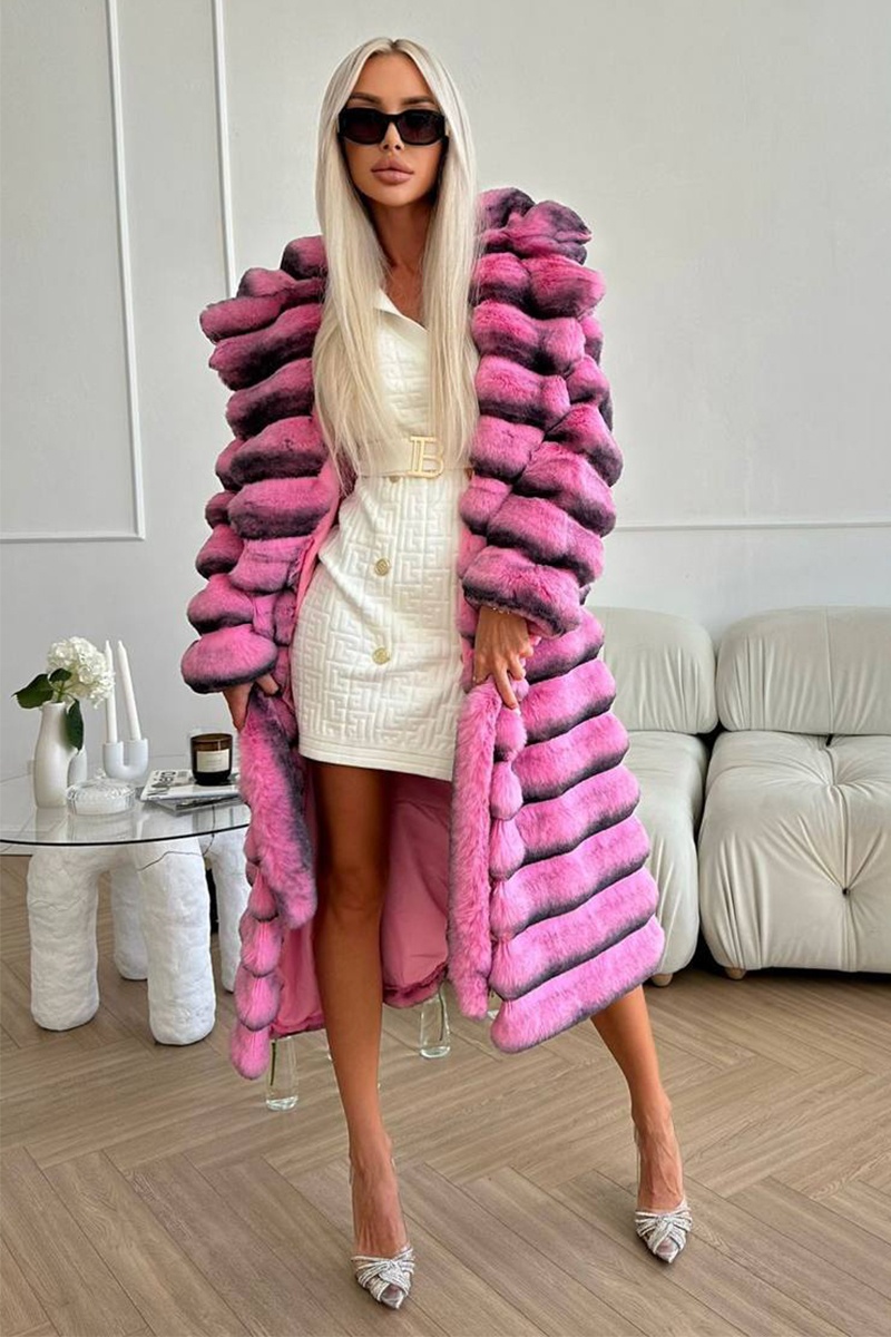 Designer Clothing Женская шуба розового цвета