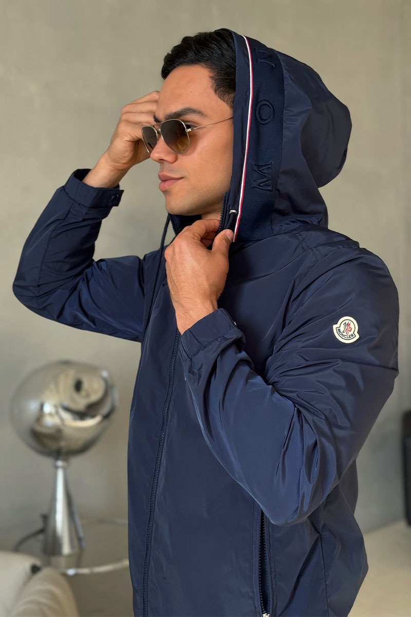 Moncler Тёмно-синяя ветровка Mira logo-patch
