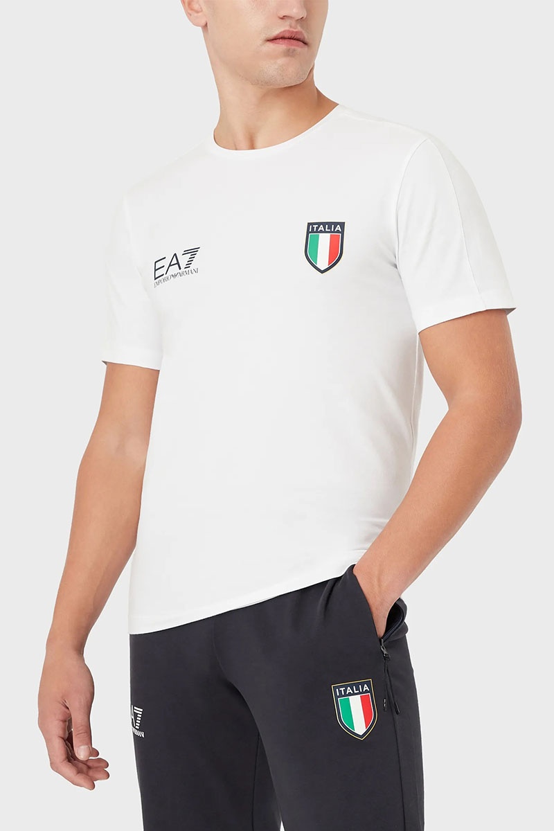 Emporio Armani EA7 Белая футболка Team Italia 