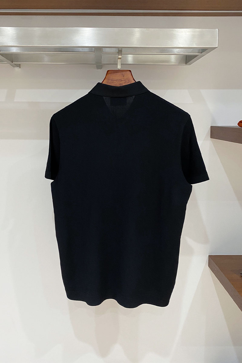 Kiton Мужское чёрное поло premium