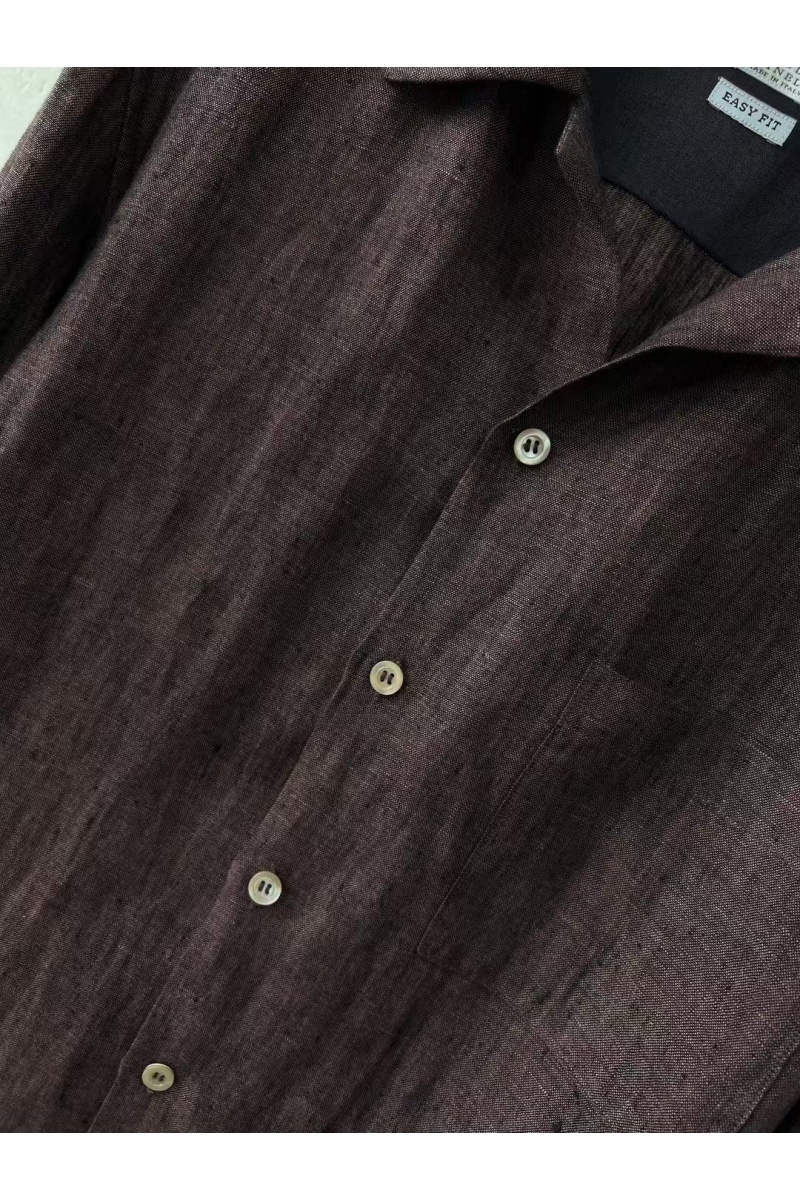 Designer Льняная рубашка Premium - Brown