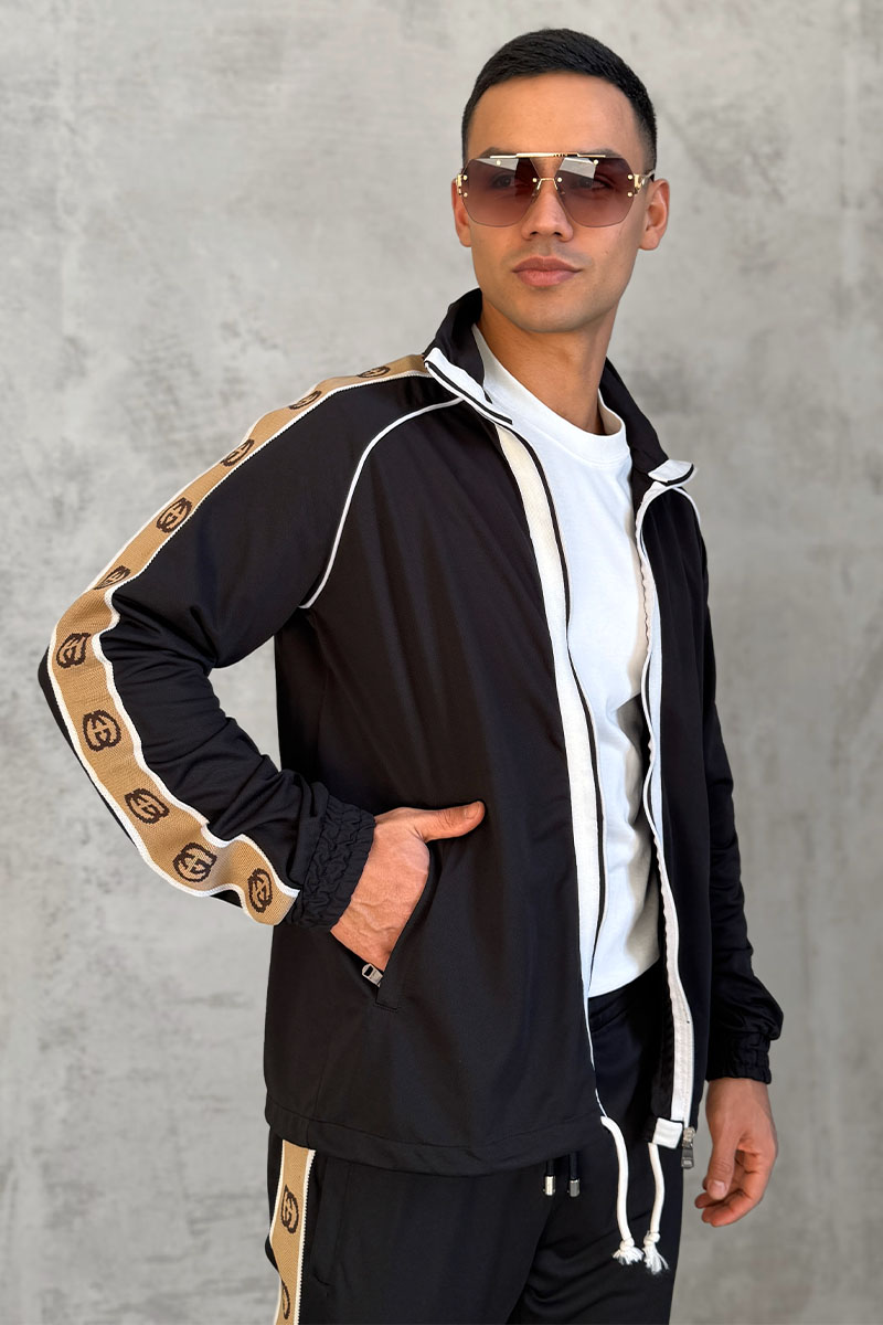 Gucci Мужская кофта Technical taped logo - Black