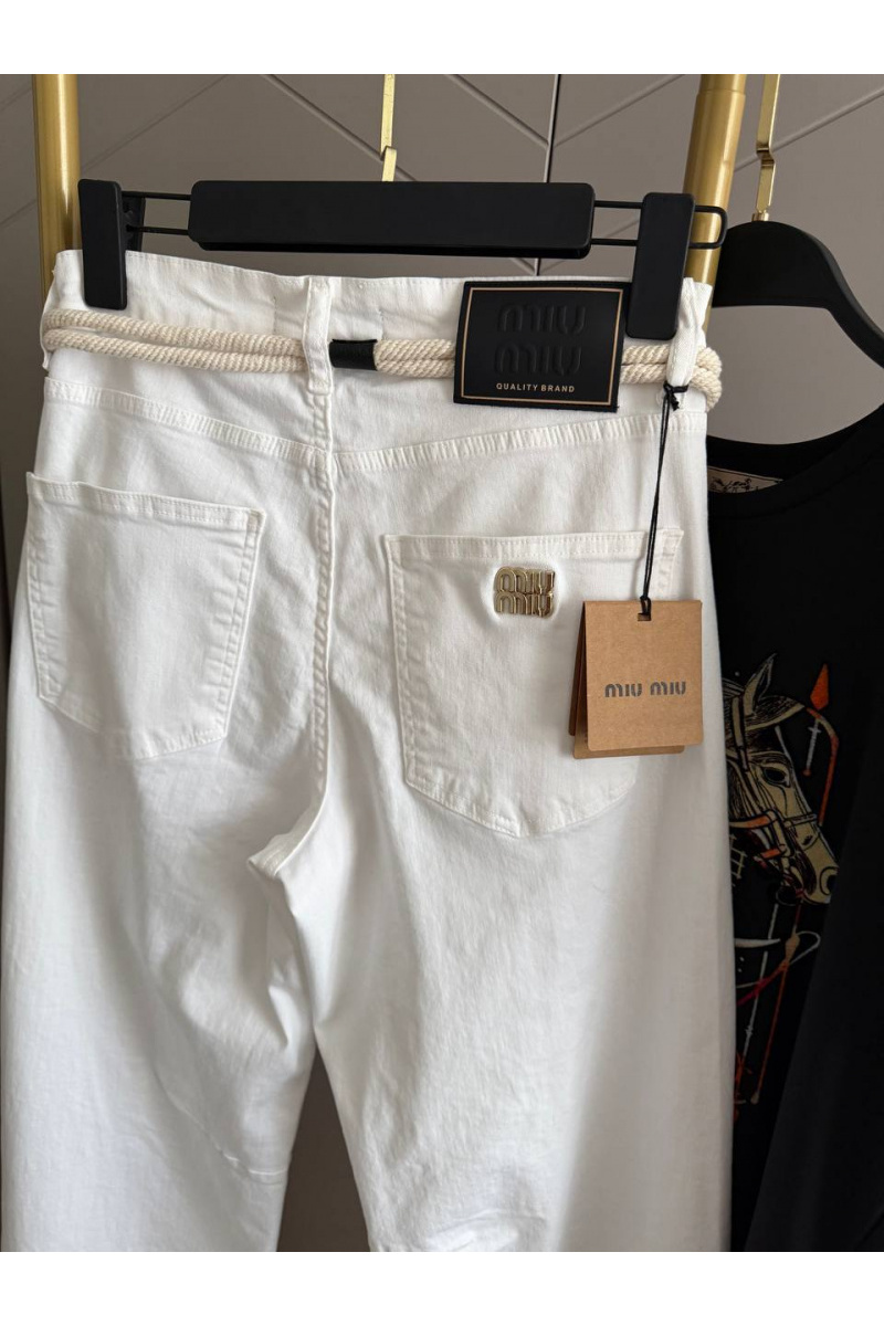 MIU MIU Женские джинсы белого цвета premium