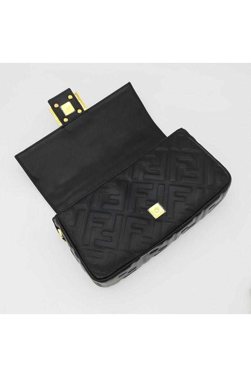 Fendi Кожаная сумка Medium Baguette FF motif 27x16 см (2 расцветки)