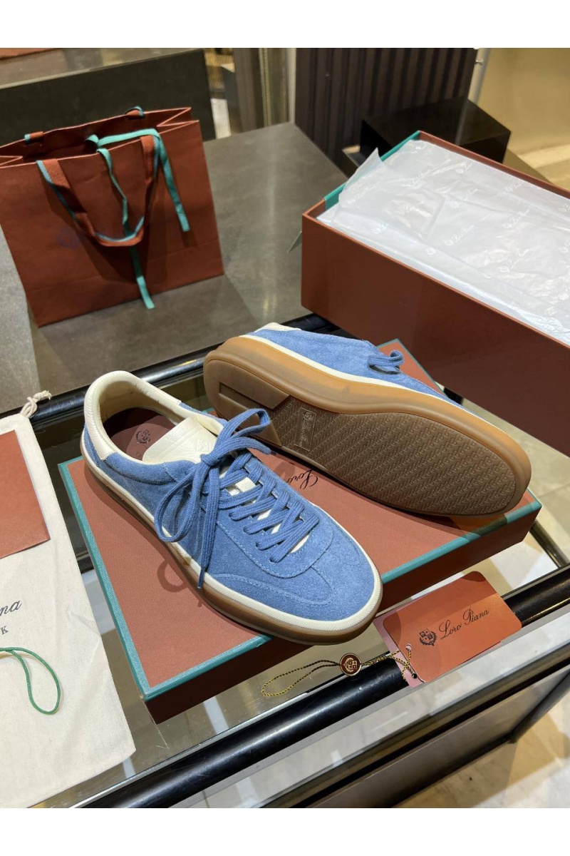 Loro Piana Женские замшевые кроссовки Premium - Blue