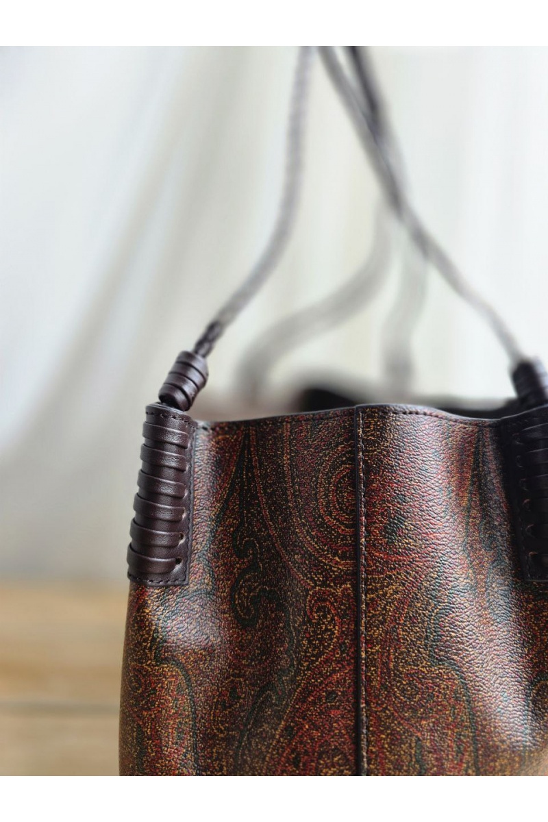 Etro Кожаная сумка с узором пейсли 38x23 см