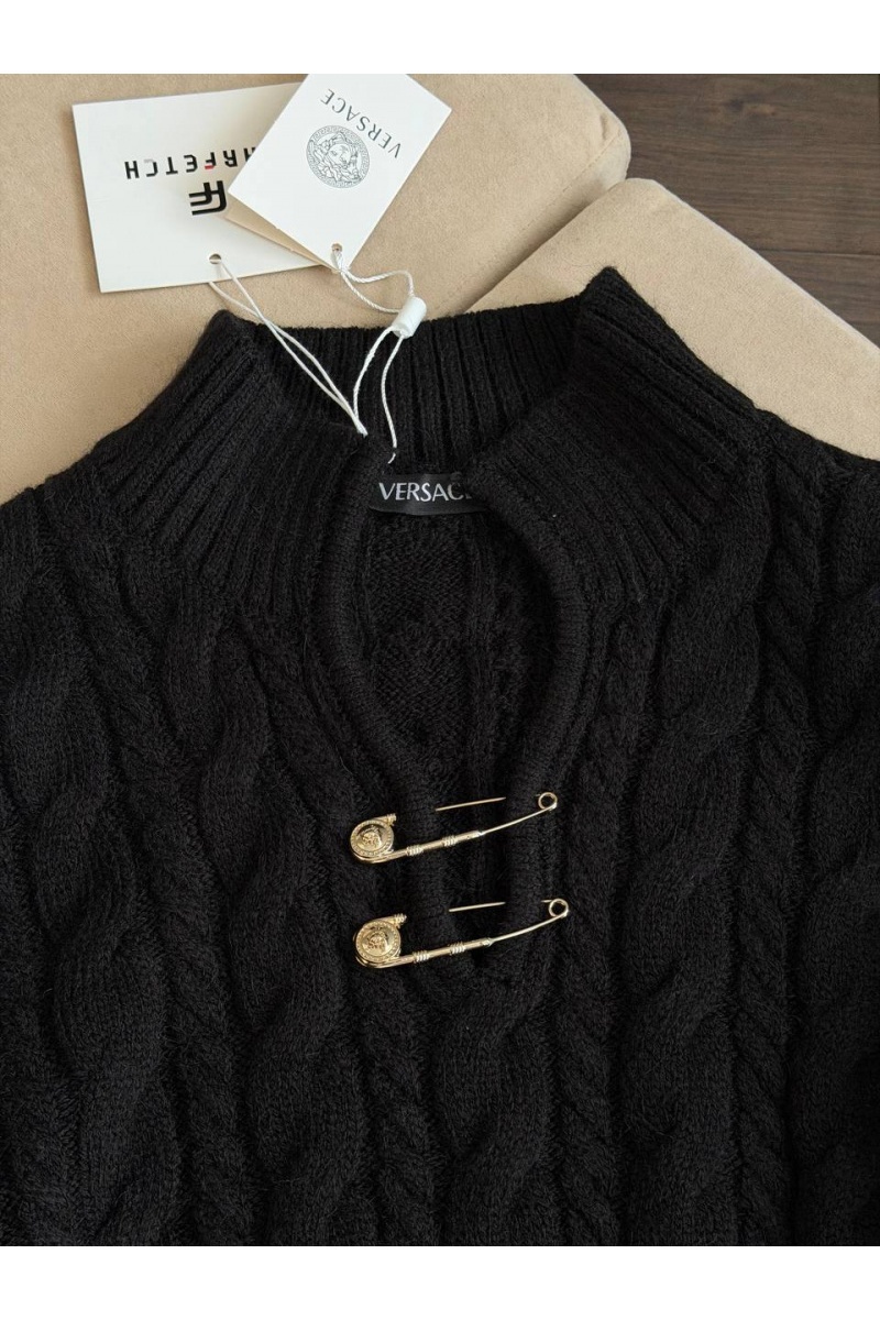 Versace Женский шерстяной свитер premium - Black
