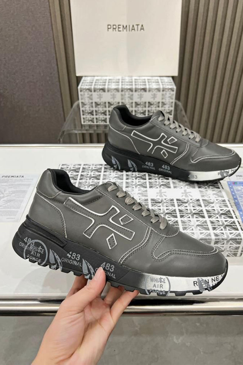 Premiata Кожаные кроссовки Mick - Grey