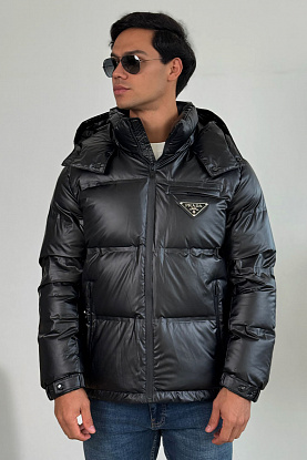 Мужской пуховик logo-plaque - Black