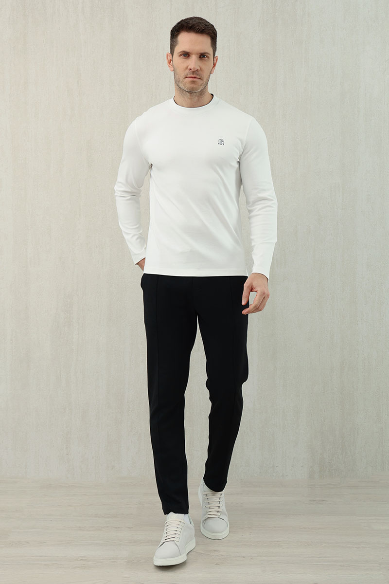 Designer Мужской белый лонгслив Premium