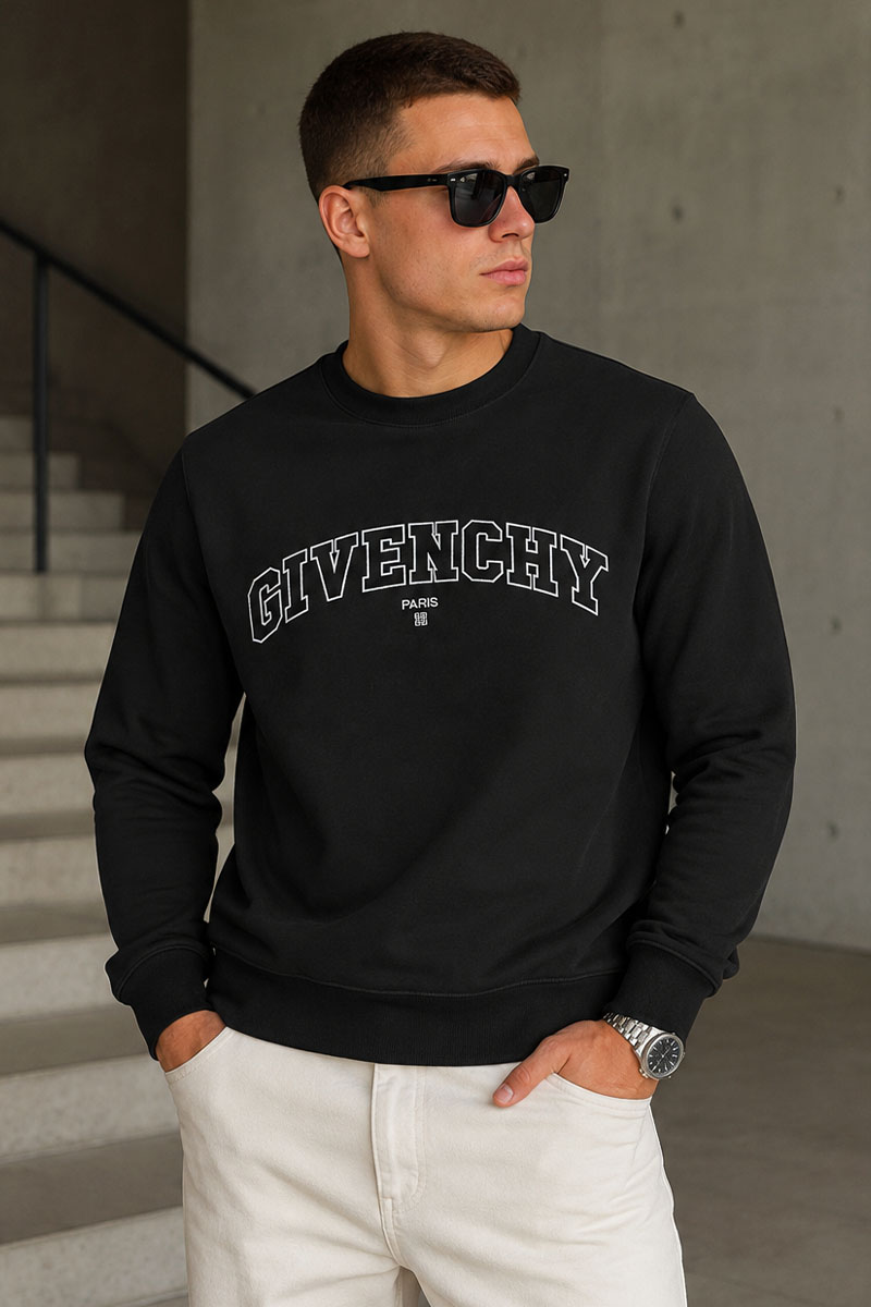 Givenchy Чёрный свитшот College logo-embroidered 