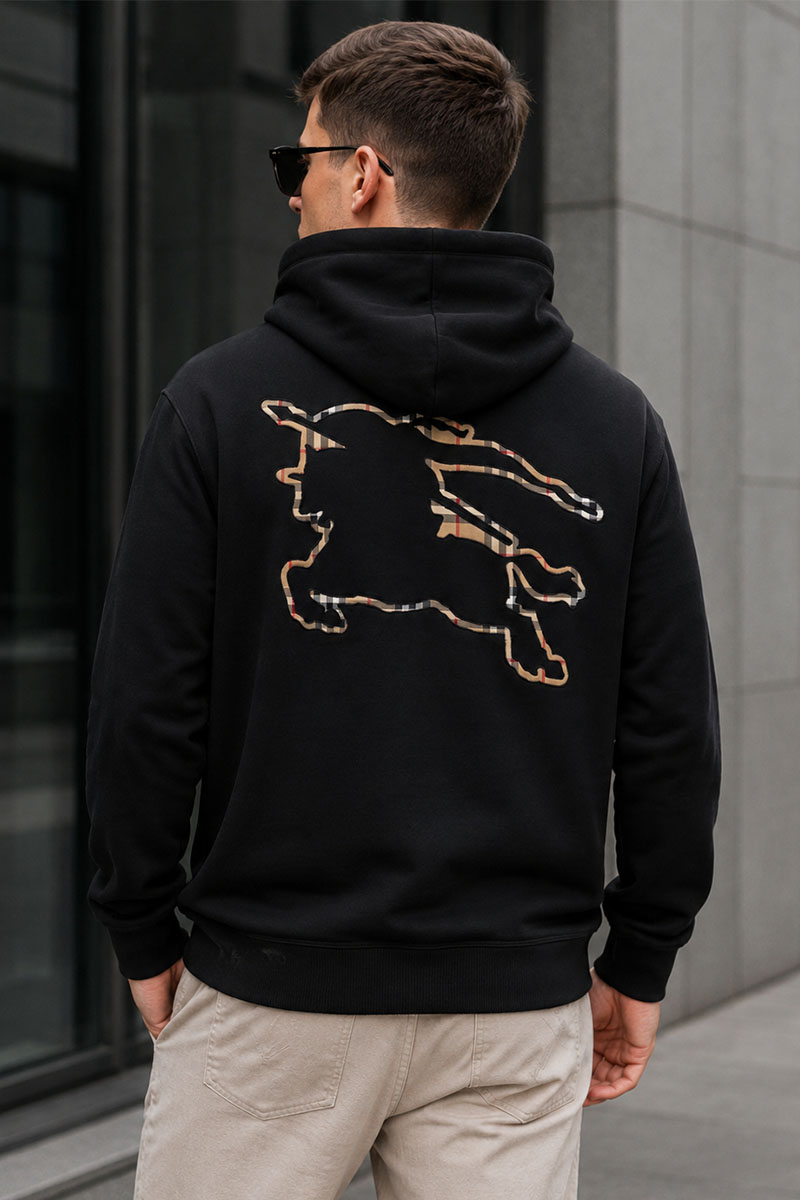 Burberry Чёрное худи Ekd Inlay 'Marks'