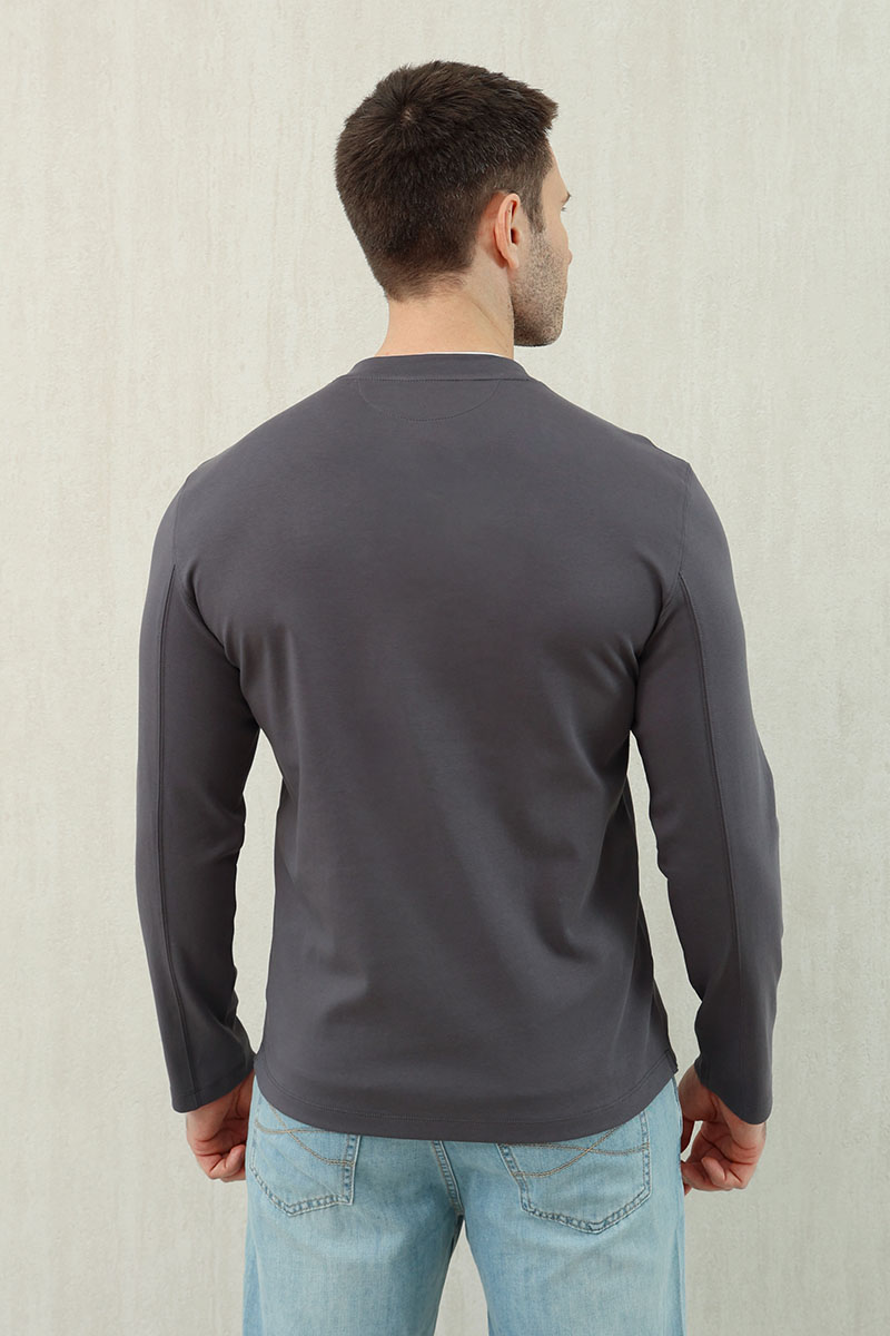 Designer Мужской тёмно-серый лонгслив Premium