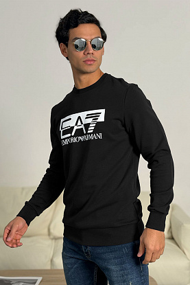 Чёрный свитшот logo-print 