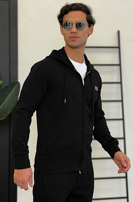 Кофта на молнии logo plaque - Black