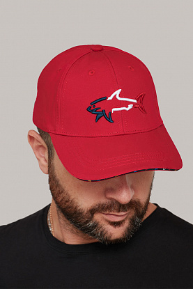 Мужская красная бейсболка logo-embroidered