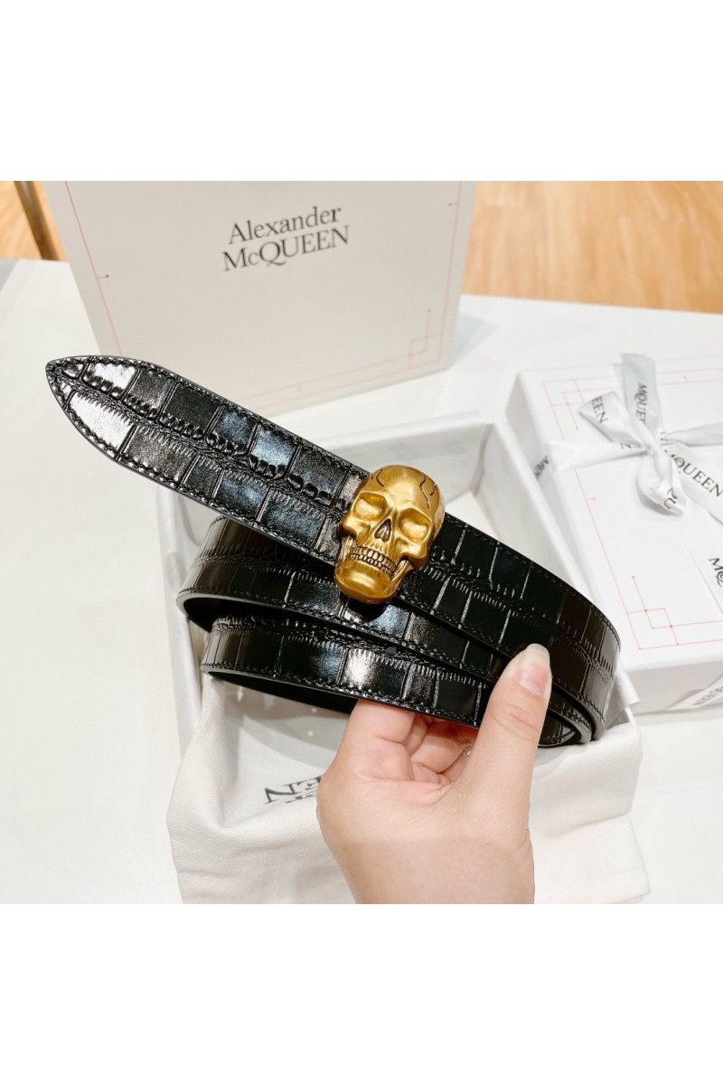 Alexander McQueen Кожаный ремень Skull Premium (ширина 3.5 см)