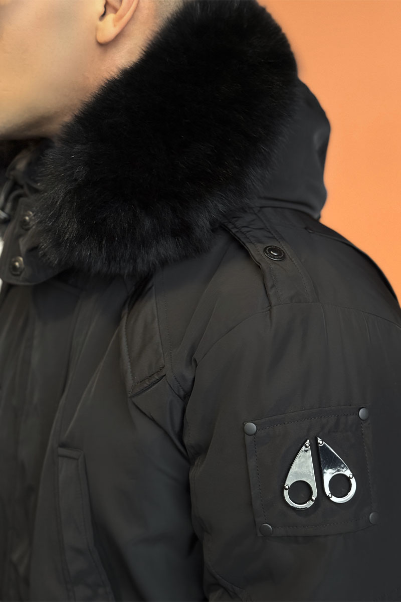Designer Clothing Парка чёрного цвета Moose Knuckles Gold Series Stag Lake 