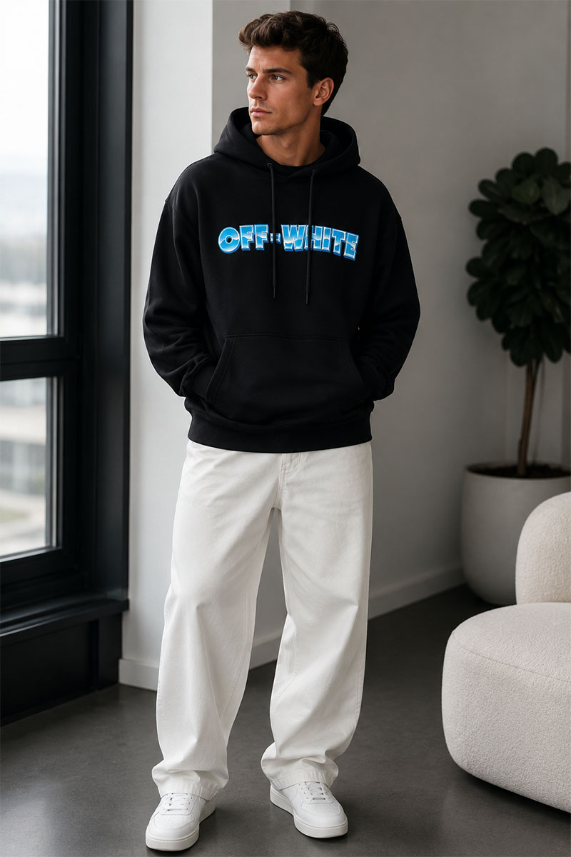 Off-White Чёрное худи Metal Arrow logo-print