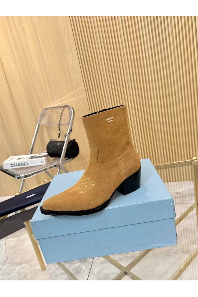 Prada Женские замшевые сапоги premium - Beige