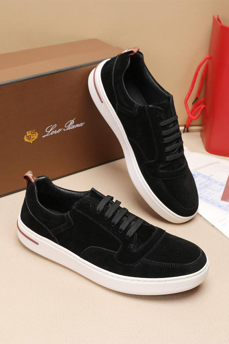 Loro Piana Мужские замшевые кроссовки Newport - Black