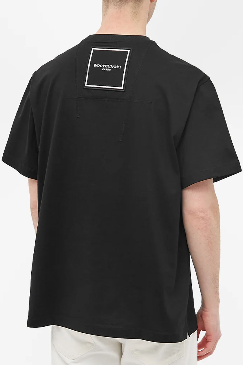 Designer Clothing Чёрная оверсайз футболка Wooyoungmi Basic Back Logo
