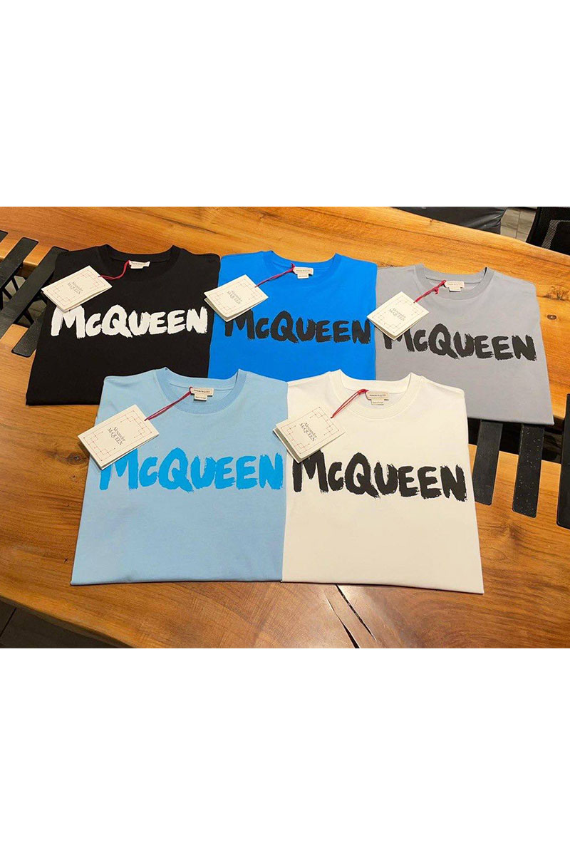 Alexander McQueen Белая футболка graffiti logo-print 