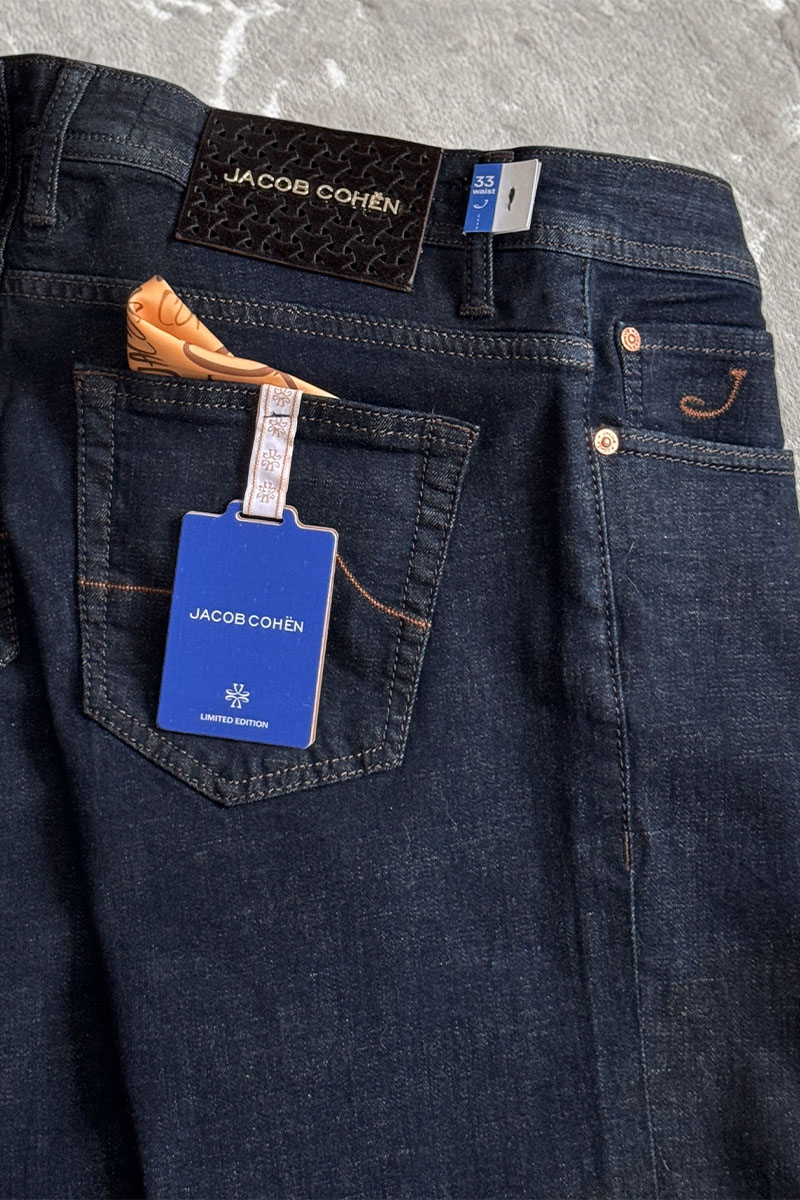 Jacob Cohen Мужские тёмно-синие джинсы 
