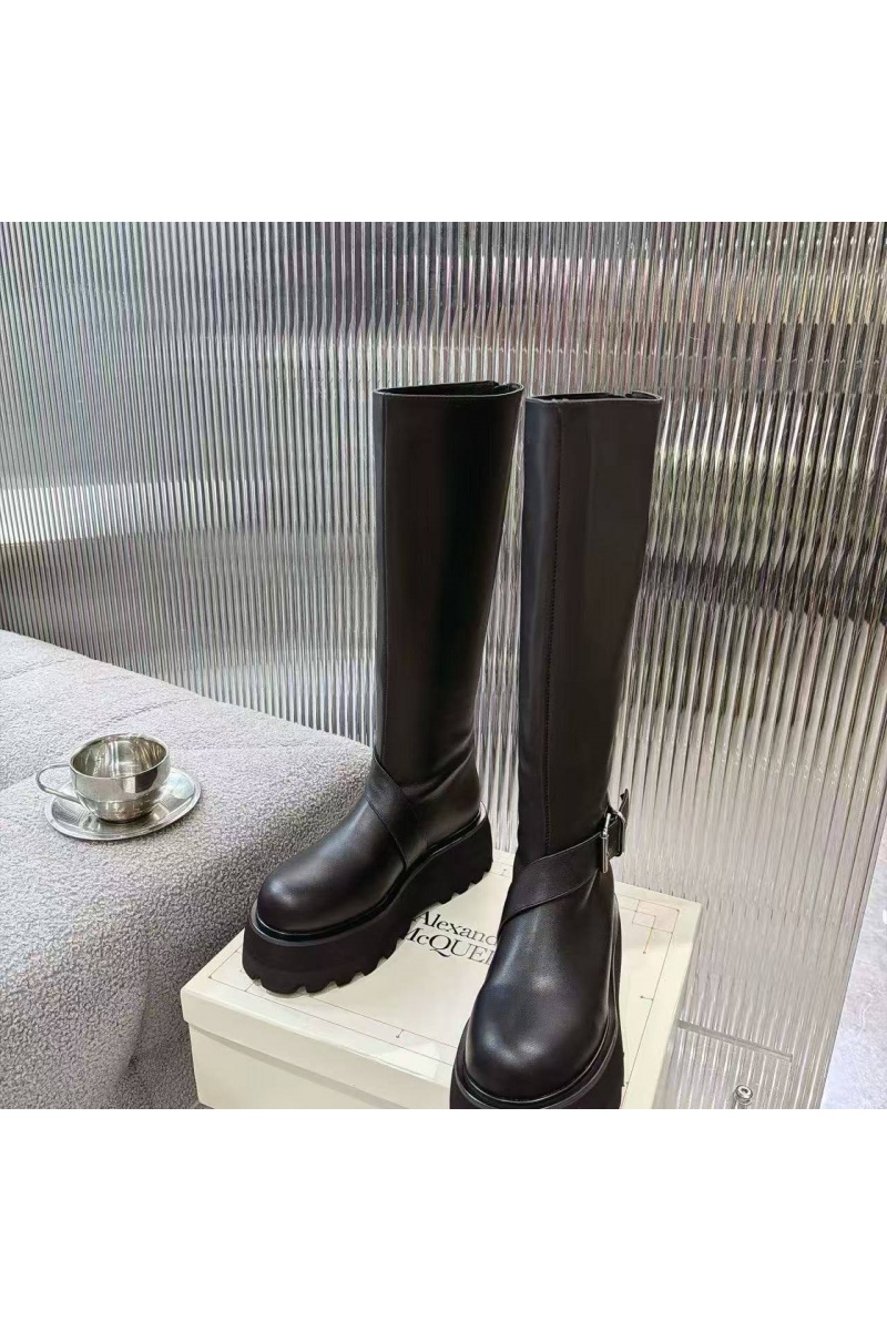 Alexander McQueen Женские кожаные сапоги 