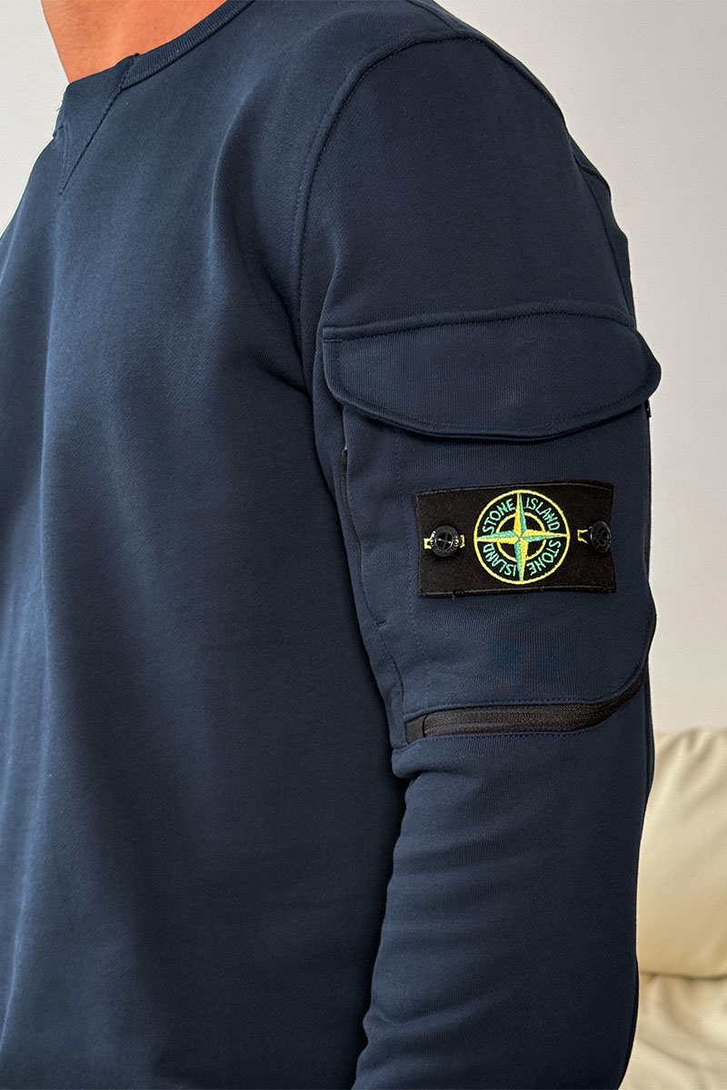Stone Island Тёмно-синий свитшот compass-patch crewneck