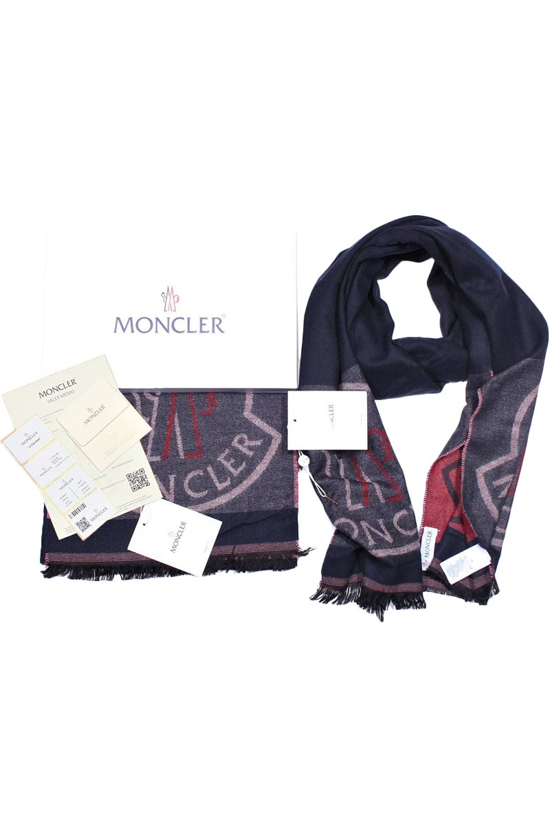 Moncler Мужской шарф тёмно-синего цвета