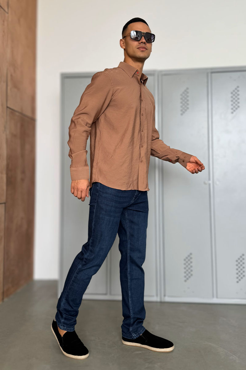 Hermes Мужская рубашка H embroidered - Brown 