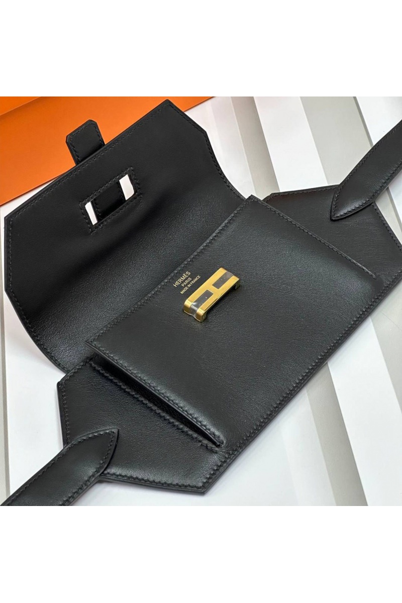 Hermes Кожаный ремень Elan Pocket 24x12 см - Black / Gold