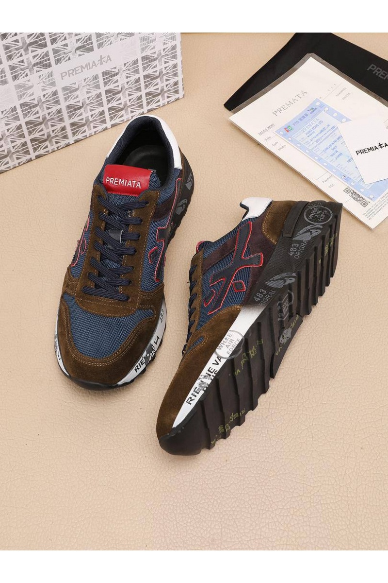 Premiata Комбинированные кроссовки Mick - Brown / Navy