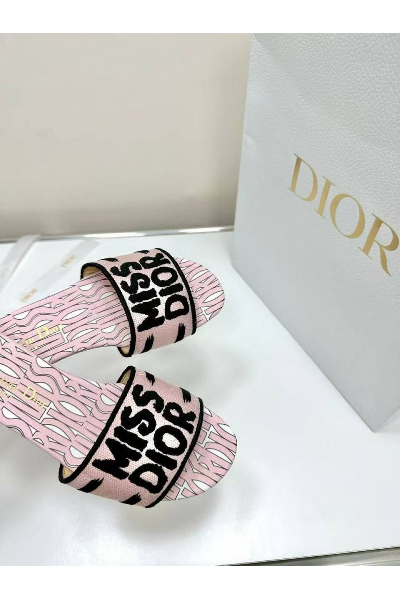 Dior Женские шлёпанцы Dway Premium - Pink