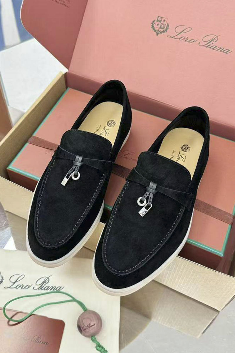 Loro Piana Женские замшевые лоферы Summer Charms Walk premium
