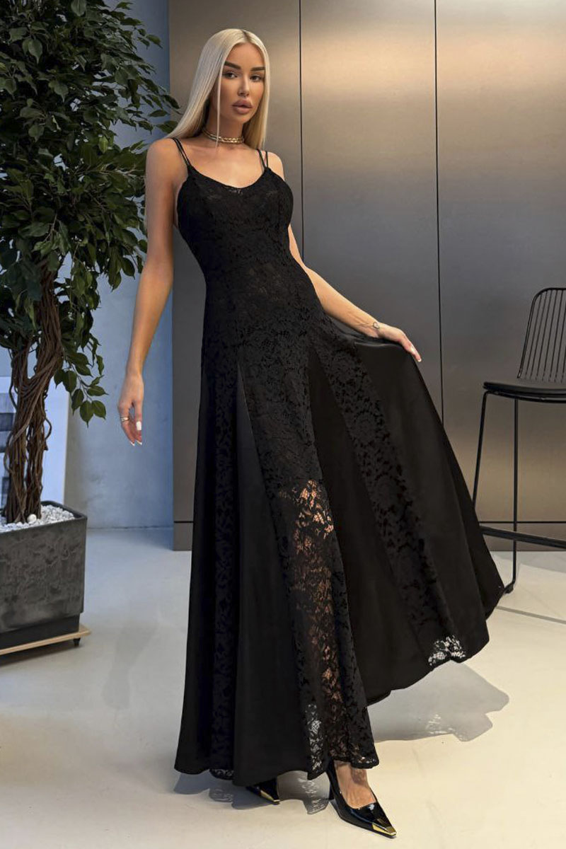 Schiaparelli Женское чёрное платье на бретельках premium