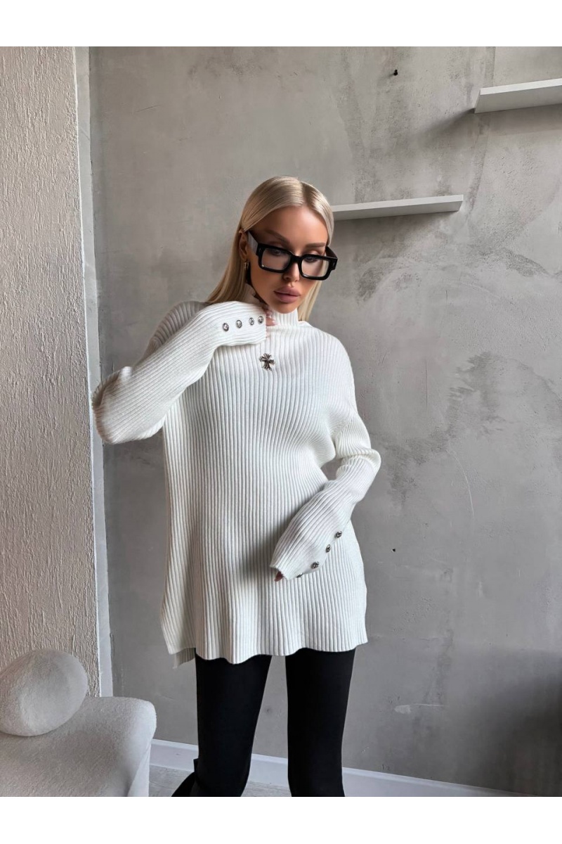 Chrome Hearts Белая женская водолазка premium
