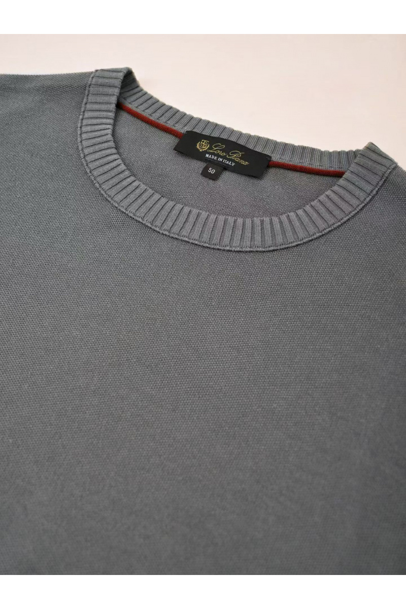 Loro Piana Мужская серая футболка premium