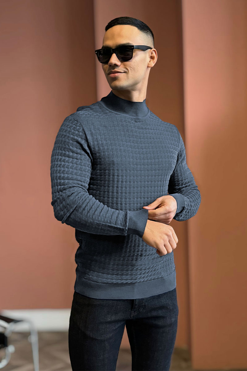 Brioni Мужская водолазка цвета индиго 