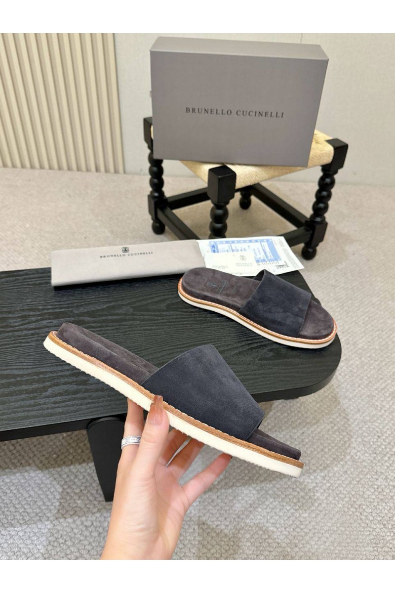 Designer Мужские замшевые шлёпанцы 