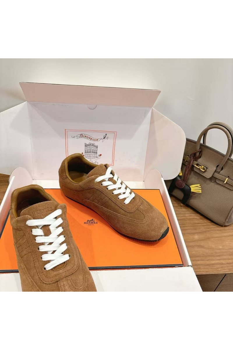Hermes Женские замшевые кроссовки Master Tenis Master premium