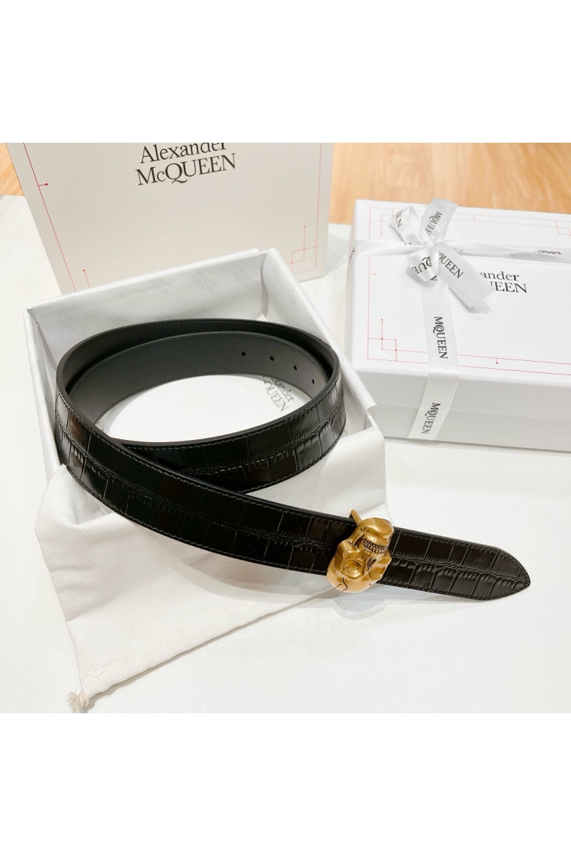 Alexander McQueen Кожаный ремень Skull Premium (ширина 3.5 см)
