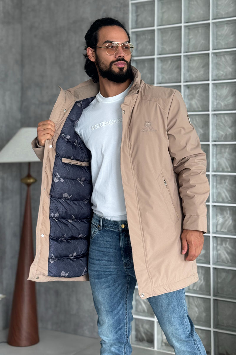Loro Piana Мужская парка бежевого цвета