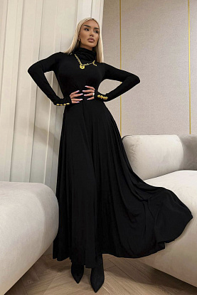 Женское трикотажное платье Premium - Black